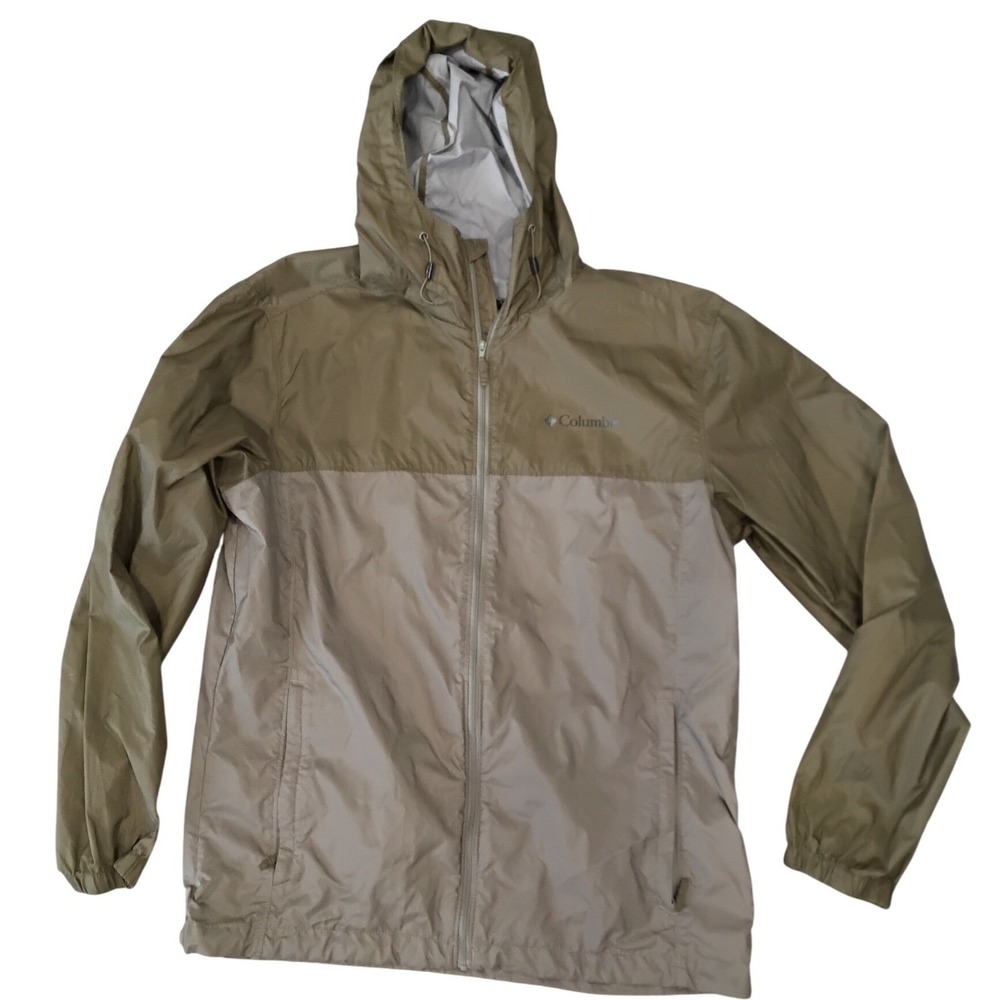 Columbia‎ Two Tone Hooded Lightweight Jacket Khaki Tan Men Size Medium